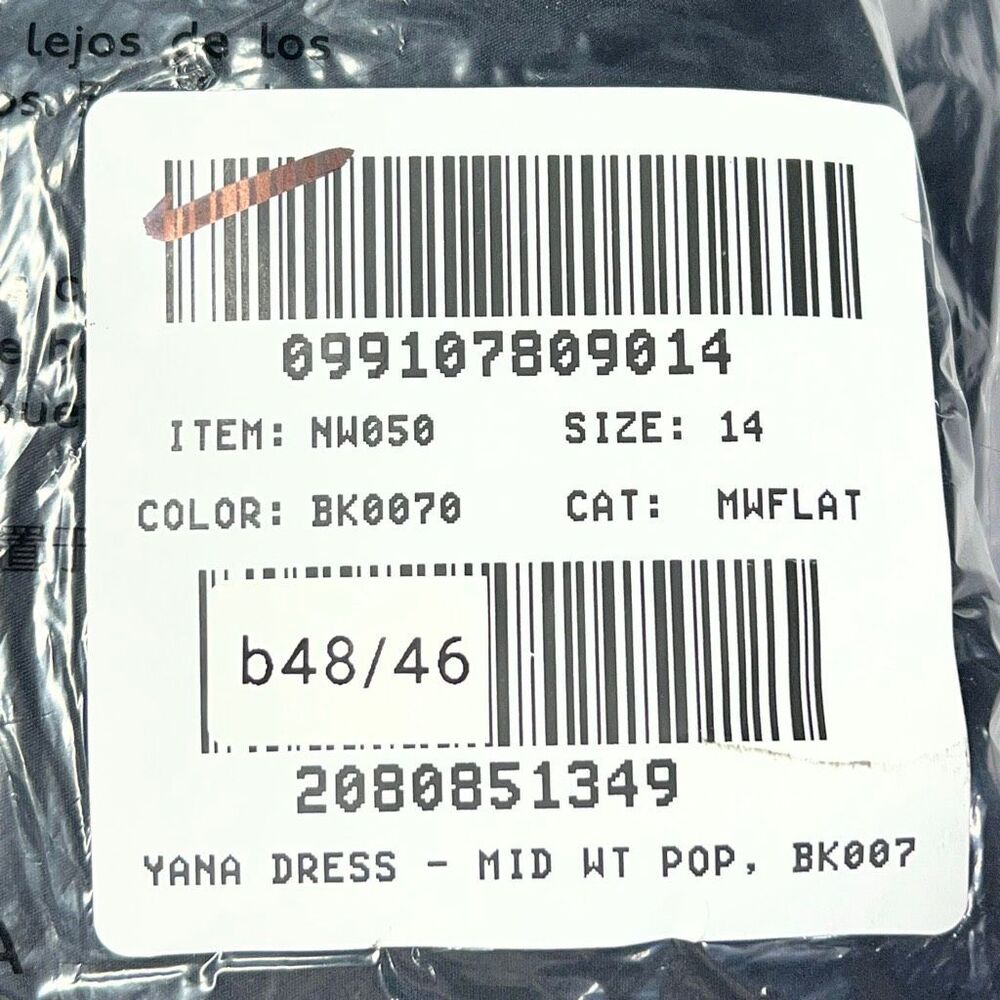 Madewell V-Neck Circle Midi Dress Jet Black Size 14 NWT - Picture 11 of 11